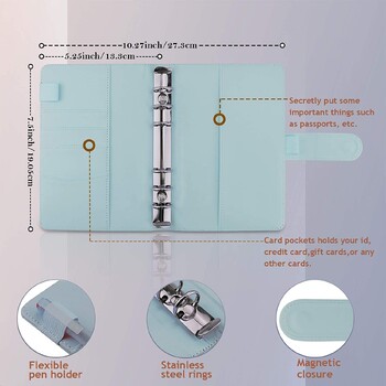 Α6 Binder Budget Notebook Personal Planner Organizer System with Binder Pockets Cash Envelope Wallet for Saving Money Budgeting