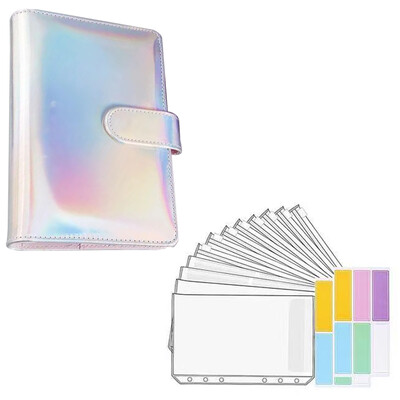A6 Binder budžeta piezīmjdatora personīgā plānotāja organizatoru sistēma ar iesiešanas kabatām Naudas aploksnes maciņš naudas taupīšanai budžeta plānošanā