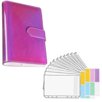 A6 Binder budžeta piezīmjdatora personīgā plānotāja organizatoru sistēma ar iesiešanas kabatām Naudas aploksnes maciņš naudas taupīšanai budžeta plānošanā