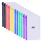 Skaidrios segtuvų kišenės A5/A6 segtuvų palaidų lapų maišelis Skaidrus užtrauktuku užtraukiamas 6 žiedų nešiojamojo kompiuterio segtuvo maišelis, skirtas dokumentų padavimo maišams