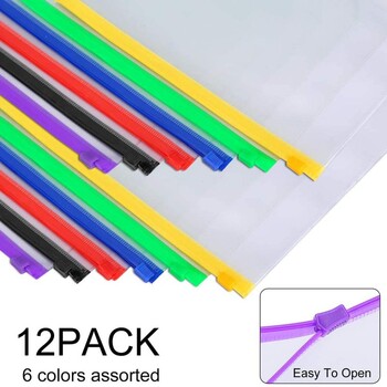 Clear Binder Pockets A5/A6 Binder Loose Leaf Bag Φάκελοι με καθαρό φερμουάρ για τσάντες αρχειοθέτησης εγγράφων θήκης βιβλιοδετικού σημειωματάριου με 6 δακτυλίους