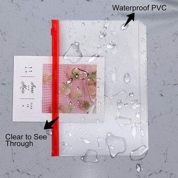 Clear Binder Pockets A5/A6 Binder Loose Leaf Bag Φάκελοι με καθαρό φερμουάρ για τσάντες αρχειοθέτησης εγγράφων θήκης βιβλιοδετικού σημειωματάριου με 6 δακτυλίους