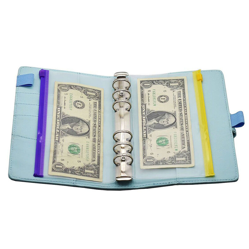 Skaidrios segtuvų kišenės A5/A6 segtuvų palaidų lapų maišelis Skaidrus užtrauktuku užtraukiamas 6 žiedų nešiojamojo kompiuterio segtuvo maišelis, skirtas dokumentų padavimo maišams