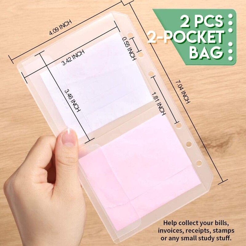 A6 segtuvų kišenės užtrauktukas (3 tipai), skirtas Filofax asmeniniams rodyklėms skirtų kišenių sąskaitų maišelis 6 žiedų segtuvų plastikinės užtrauktuko kišenės nešiojamiesiems kompiuteriams