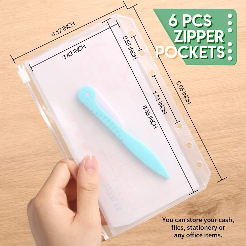 A6 segtuvų kišenės užtrauktukas (3 tipai), skirtas Filofax asmeniniams rodyklėms skirtų kišenių sąskaitų maišelis 6 žiedų segtuvų plastikinės užtrauktuko kišenės nešiojamiesiems kompiuteriams