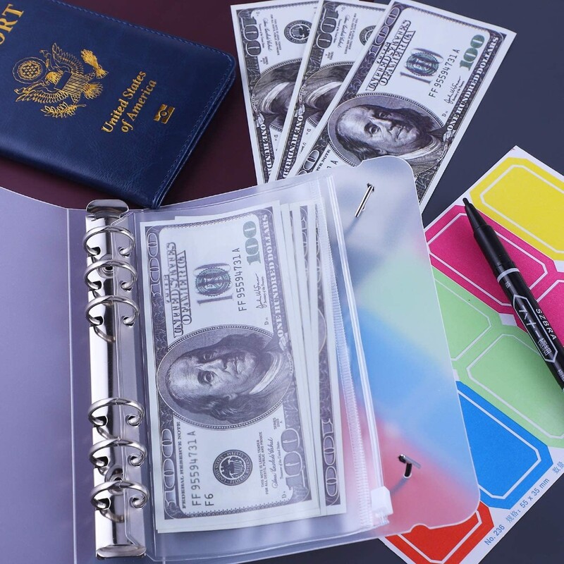 A6 segtuvų kišenės užtrauktukas (3 tipai), skirtas Filofax asmeniniams rodyklėms skirtų kišenių sąskaitų maišelis 6 žiedų segtuvų plastikinės užtrauktuko kišenės nešiojamiesiems kompiuteriams