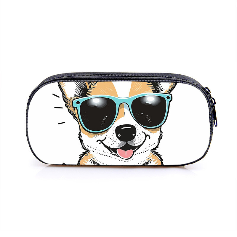 Pārrobežu jauna sērija jauks kucēns studentu viena slāņa zīmuļu soma karikatūra tendence lielas ietilpības poliestera zīmuļu soma vairumtirdzniecība karstā