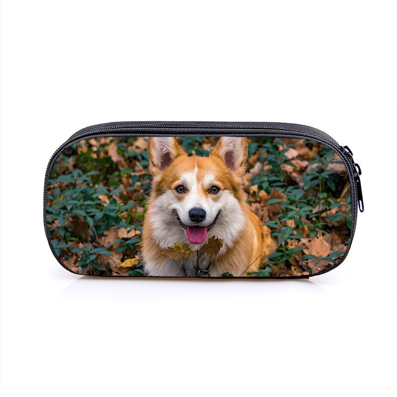 Pārrobežu jauna sērija jauks kucēns studentu viena slāņa zīmuļu soma karikatūra tendence lielas ietilpības poliestera zīmuļu soma vairumtirdzniecība karstā