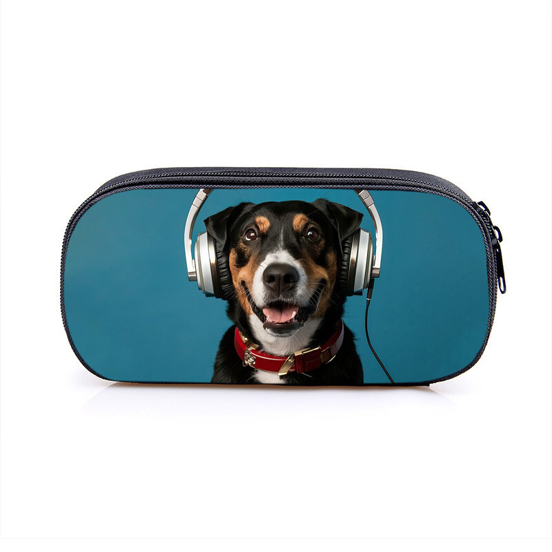 Pārrobežu jauna sērija jauks kucēns studentu viena slāņa zīmuļu soma karikatūra tendence lielas ietilpības poliestera zīmuļu soma vairumtirdzniecība karstā