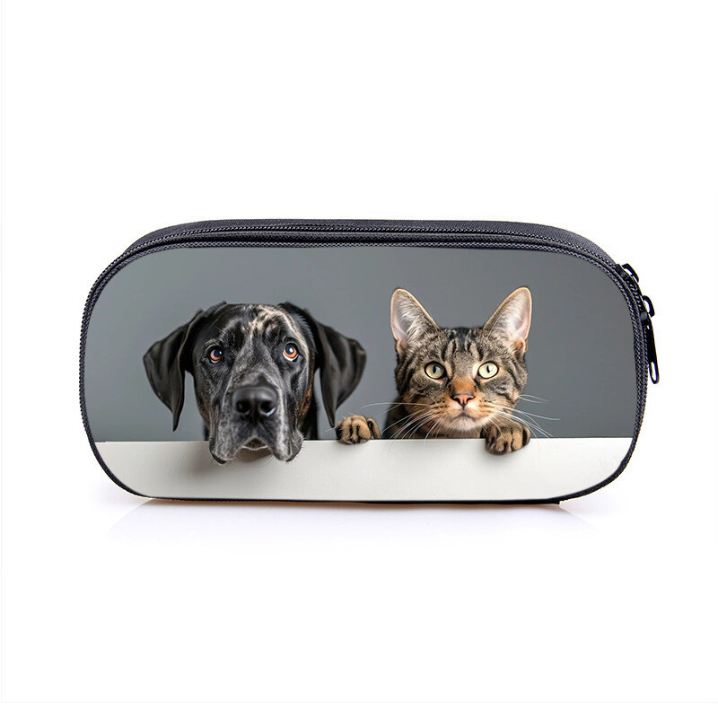 Pārrobežu jauna sērija jauks kucēns studentu viena slāņa zīmuļu soma karikatūra tendence lielas ietilpības poliestera zīmuļu soma vairumtirdzniecība karstā