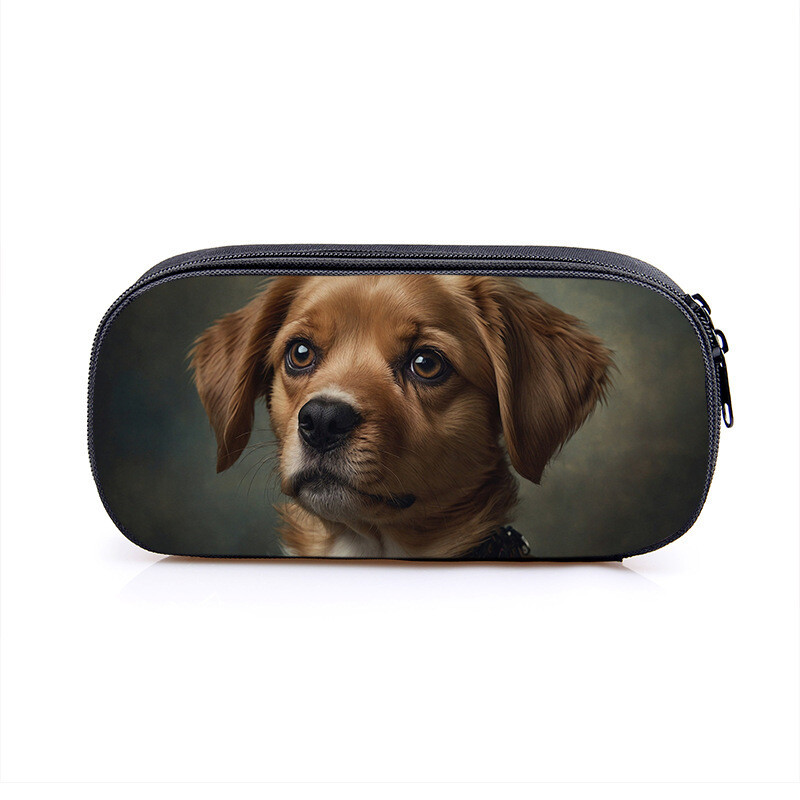 Pārrobežu jauna sērija jauks kucēns studentu viena slāņa zīmuļu soma karikatūra tendence lielas ietilpības poliestera zīmuļu soma vairumtirdzniecība karstā