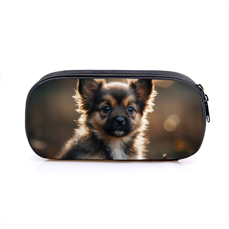 Pārrobežu jauna sērija jauks kucēns studentu viena slāņa zīmuļu soma karikatūra tendence lielas ietilpības poliestera zīmuļu soma vairumtirdzniecība karstā