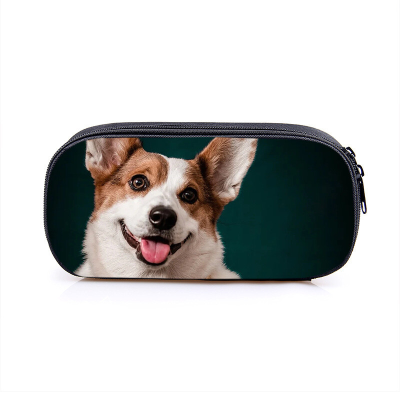 Pārrobežu jauna sērija jauks kucēns studentu viena slāņa zīmuļu soma karikatūra tendence lielas ietilpības poliestera zīmuļu soma vairumtirdzniecība karstā