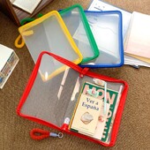 Geantă A4 pentru dosar cu fermoar PVC PP cu sclipici Transparentă Geanta organizatoare pentru dosar Geanta pentru dosare Suport pentru papetărie Rechizite de birou