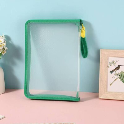 Geantă A4 pentru dosar cu fermoar PVC PP cu sclipici Transparentă Geanta organizatoare pentru dosar Geanta pentru dosare Suport pentru papetărie Rechizite de birou