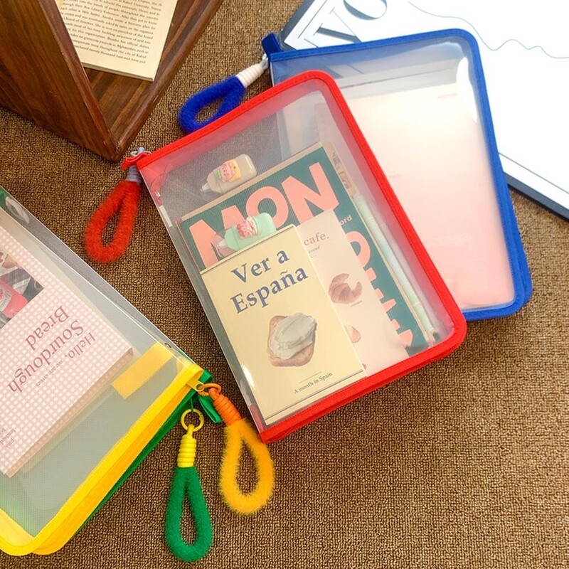 Geantă A4 pentru dosar cu fermoar PVC PP cu sclipici Transparentă Geanta organizatoare pentru dosar Geanta pentru dosare Suport pentru papetărie Rechizite de birou