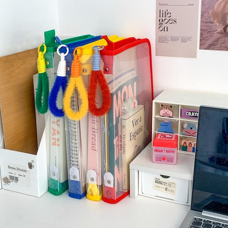 Geantă A4 pentru dosar cu fermoar PVC PP cu sclipici Transparentă Geanta organizatoare pentru dosar Geanta pentru dosare Suport pentru papetărie Rechizite de birou