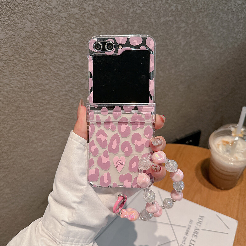 Moodne leopardimuster sobib Samsung Z Flip5 kokkupandava ekraaniga mobiiltelefoni ümbris Z Flip 4/3 Jaapani ja Korea koomiksitele