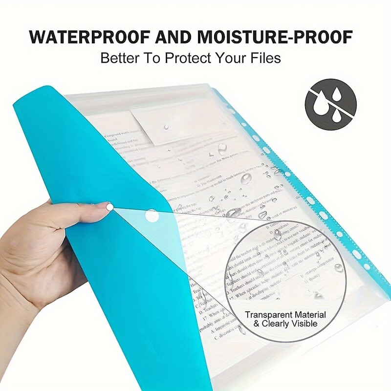 6-цветна хоризонтална чанта за файлове с 11 дупки, чанта за разширение на папка за файлове е 2/3/4 чанта за файлове с пръстен, чанта за файлове с бутон A4