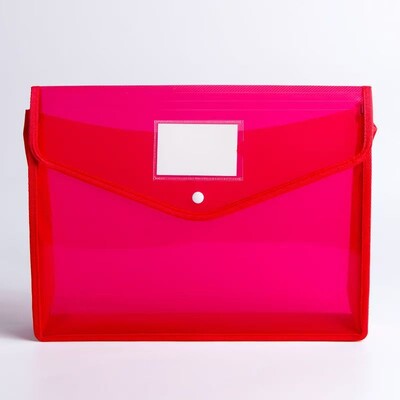 Foldere de fișiere din plastic A5 rezistente la apă, plic A5, portofel pentru fișiere, organizator de documente cu închidere rapidă și buzunar pentru etichete