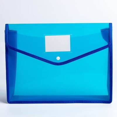 Foldere de fișiere din plastic A5 rezistente la apă, plic A5, portofel pentru fișiere, organizator de documente cu închidere rapidă și buzunar pentru etichete