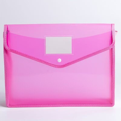 Foldere de fișiere din plastic A5 rezistente la apă, plic A5, portofel pentru fișiere, organizator de documente cu închidere rapidă și buzunar pentru etichete