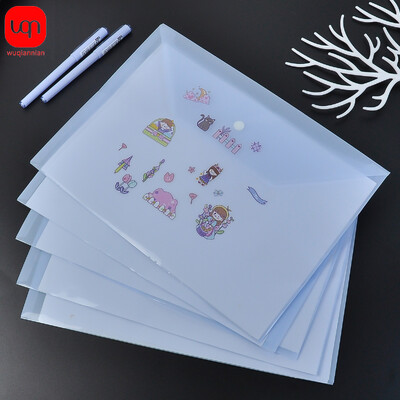 5vnt plastikinis dokumentų maišelis 16C A4 popieriaus laikymo aplankas PP skaidrus dokumentų aplankas su etikete vandeniui atsparus dokumentų maišelis