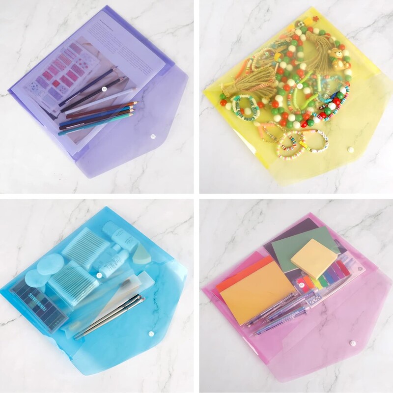 5vnt plastikinis dokumentų maišelis 16C A4 popieriaus laikymo aplankas PP skaidrus dokumentų aplankas su etikete vandeniui atsparus dokumentų maišelis