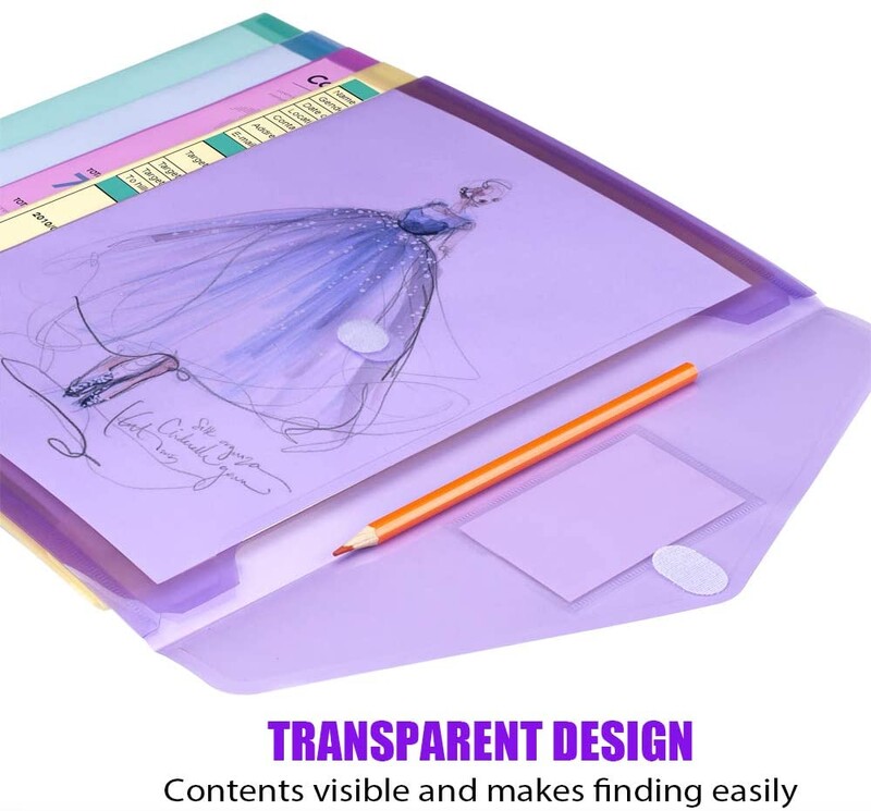 SKYSONIC 5pcs/Lot A4 Snap File Bag Šarene PP plastične datoteke Uredska informacijska torba Bill Storage Organizator Držač pribora