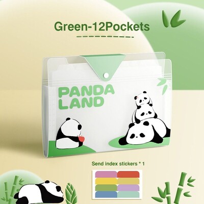 Modna torba za datoteke 5/8/12 džepova, proširenje, veliki kapacitet, portfolio s povjerljivim filmom Panda PP A4 mapa s datotekama Školski ured