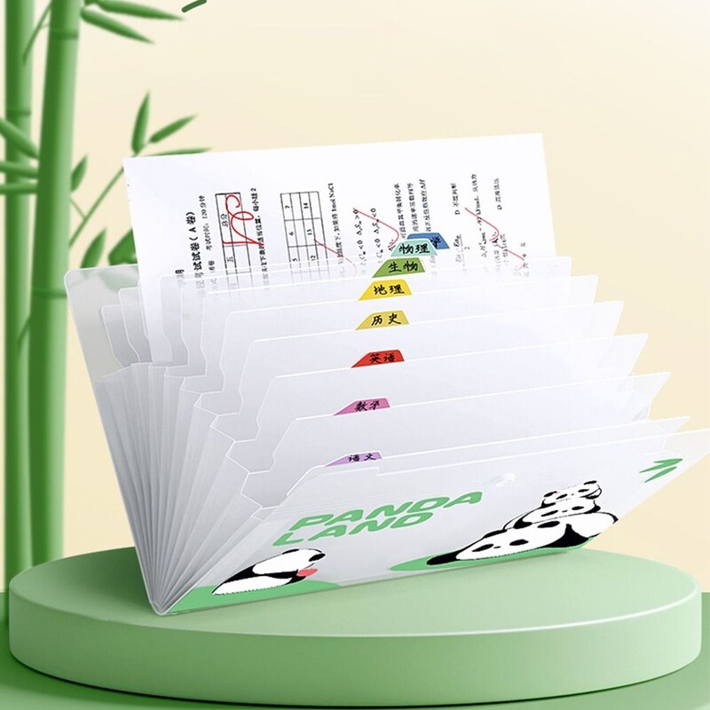 Modna torba za datoteke 5/8/12 džepova, proširenje, veliki kapacitet, portfolio s povjerljivim filmom Panda PP A4 mapa s datotekama Školski ured