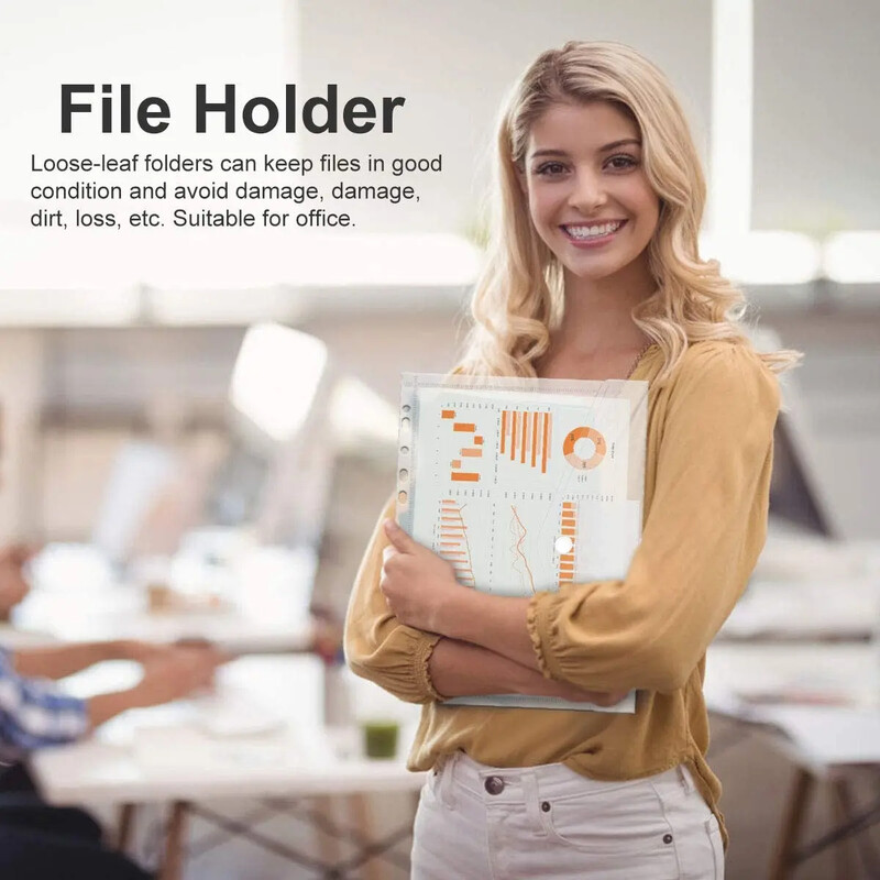 6 vnt A4 plastikinės padavimo kišenės, vandeniui atsparios 11 skylių skaidrios, didelio atsparumo perforuotos kišenės, skirtos mokyklinio gyvenimo biurui