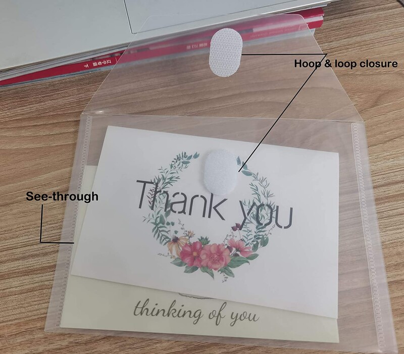 10 pakuočių A7 skaidraus plastiko mažas vokas su užsegimu ir kilpa 5 x 7 plokštuminis vokas namų biuro kvitui / čekiui / nuotraukoms