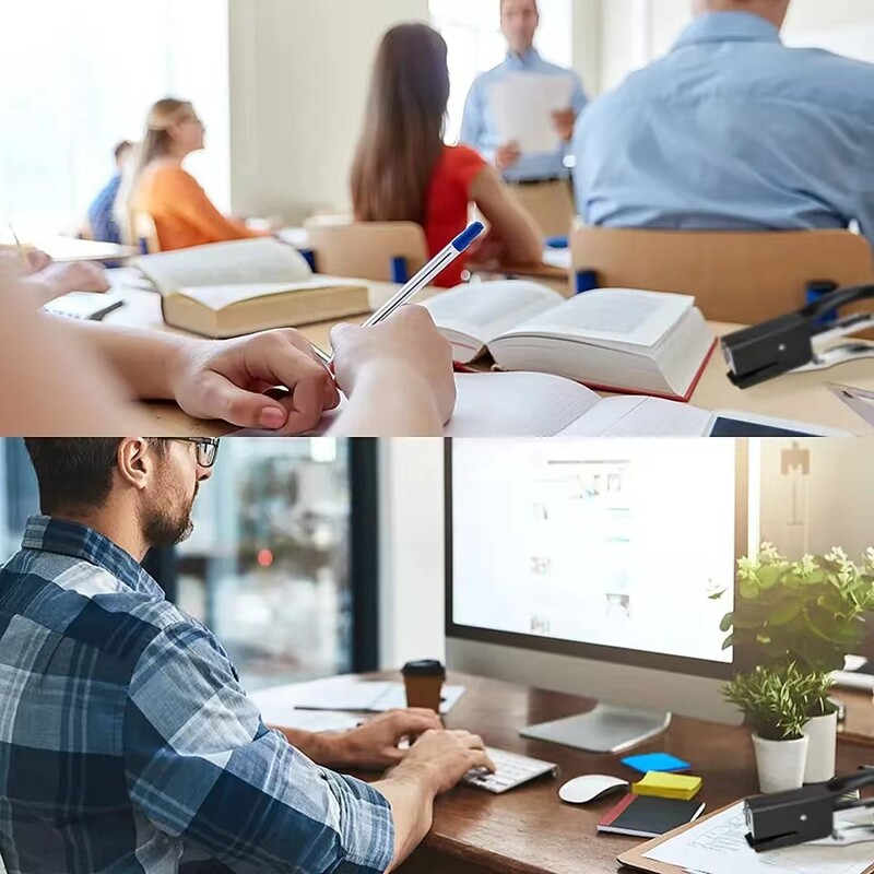 No.12/10 Ръчен телбод Метални спестяващи труд здрави и издръжливи ръчни клещи за телбод, Включва 1000 телбода（Произволен цвят）