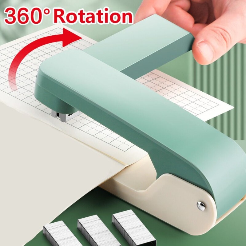 Utilizați capsator cu capse 24/6 Capsator rezistent, fără efort, cu capsare de 360 de grade Capsator lung din metal Material de legare de cărți