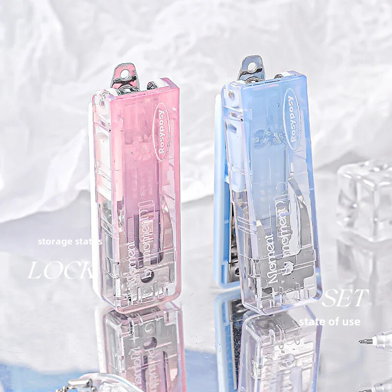 Rosyposy miniklammerdaja Kõrge esteetiline selge gradiendiga jää läbipaistev kokkupandav kaasaskantav klammerdaja raamatute dokumentide jaoks