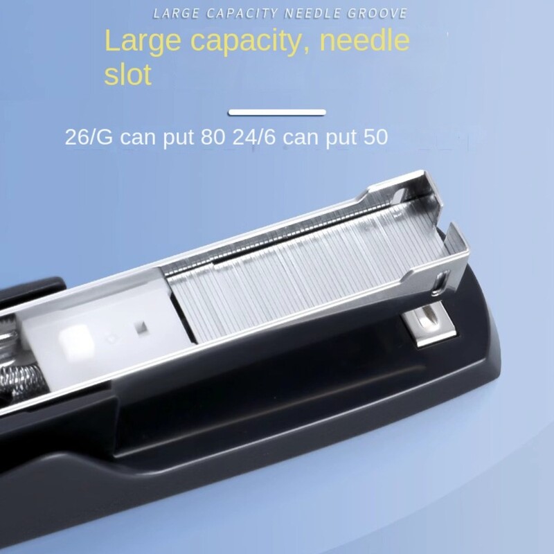 Käsitööriistad Tööjõudu säästev klammerdaja Metallist kaasaskantav paberi klammerdamismasin Hall/must klammerdamistööriistad Klammerdajad lauatarvete jaoks