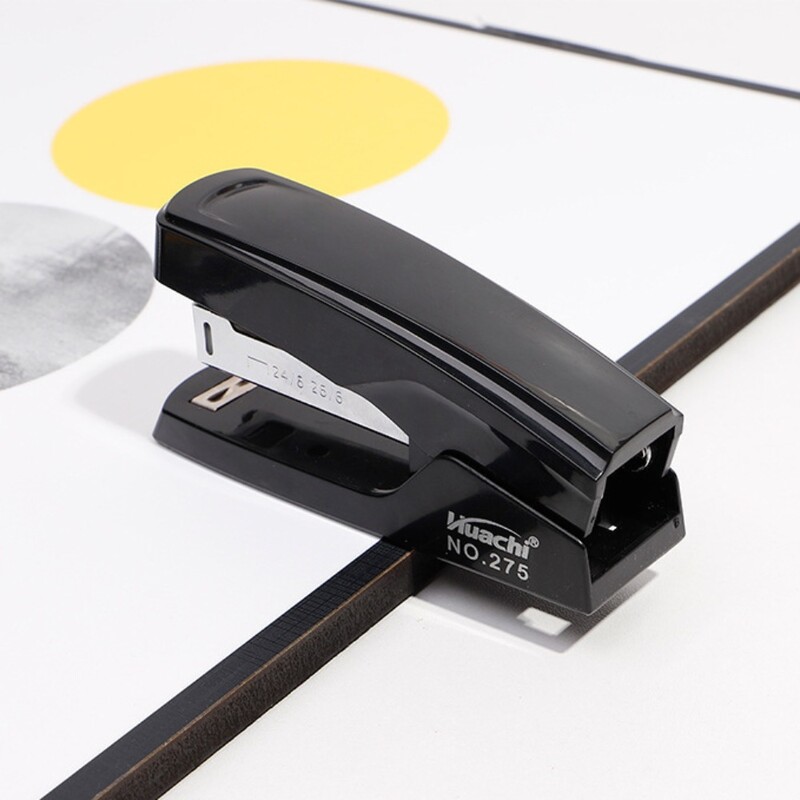 Käsitööriistad Tööjõudu säästev klammerdaja Metallist kaasaskantav paberi klammerdamismasin Hall/must klammerdamistööriistad Klammerdajad lauatarvete jaoks