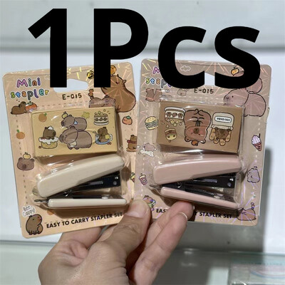 Set de mini capsatoare Capybara cu capse, 1 buc. Liant de hârtie cu desene animate, articole de papetărie, instrumente de legare pentru birou, rechizite școlare