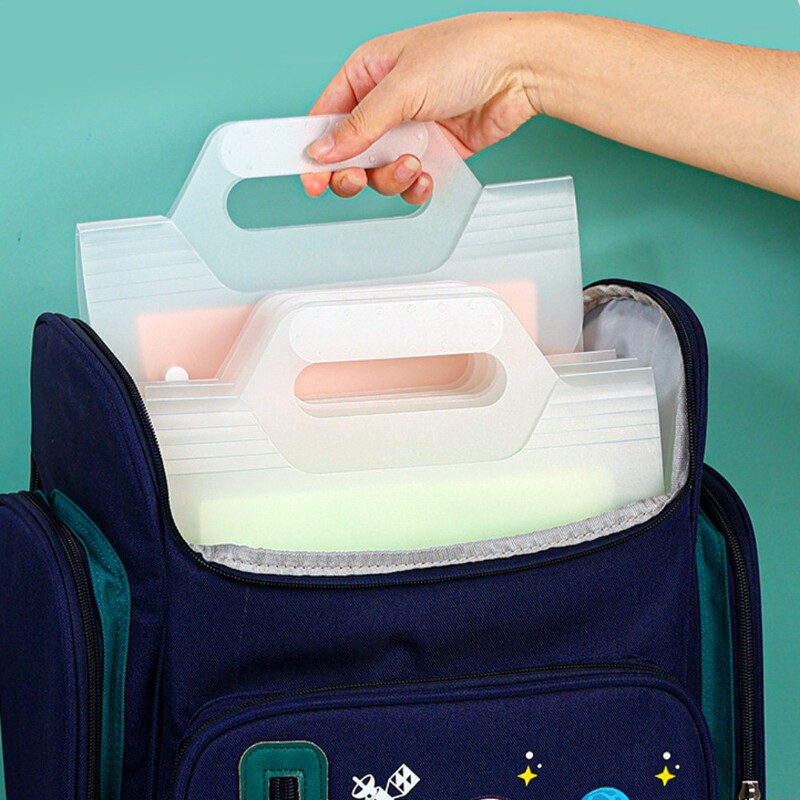 Naujas PP organų krepšys, didelės talpos 13 kišenių dokumentų laikymo maišelis Išplečiamas nešiojamasis vertikalus aplankas mokykliniai biuro reikmenys