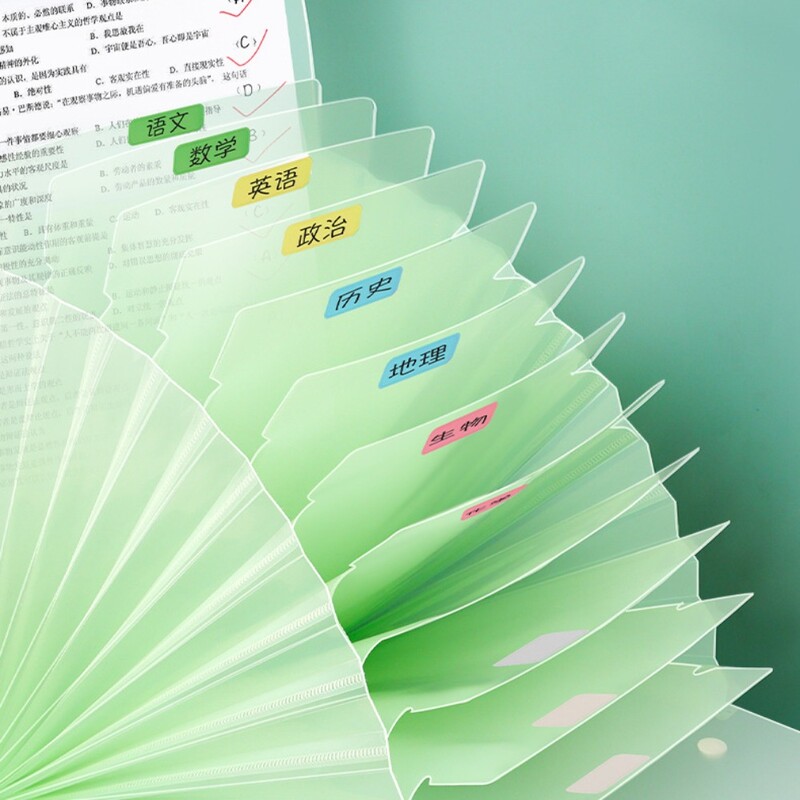 Naujas PP organų krepšys, didelės talpos 13 kišenių dokumentų laikymo maišelis Išplečiamas nešiojamasis vertikalus aplankas mokykliniai biuro reikmenys