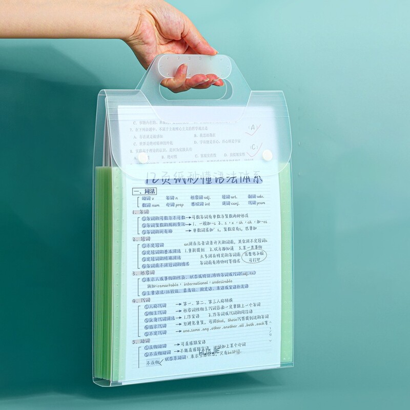 Naujas PP organų krepšys, didelės talpos 13 kišenių dokumentų laikymo maišelis Išplečiamas nešiojamasis vertikalus aplankas mokykliniai biuro reikmenys