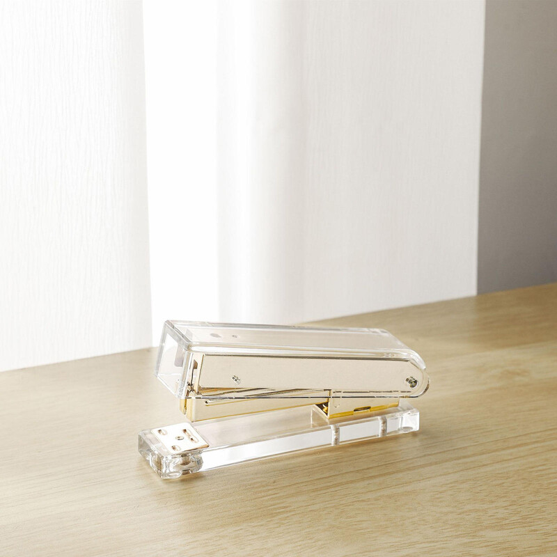 Capsator de birou auriu roz/aur Accesorii pentru papetărie Cadou Capsator standard acrilic transparent Capsator pentru acasă, școală, birou