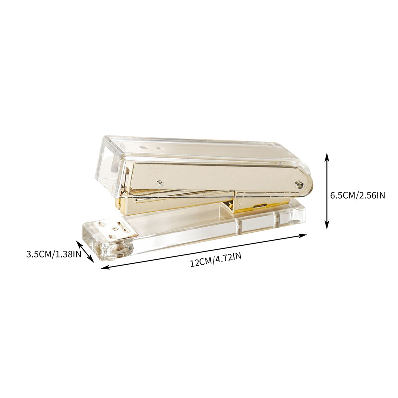 Capsator de birou auriu roz/aur Accesorii pentru papetărie Cadou Capsator standard acrilic transparent Capsator pentru acasă, școală, birou