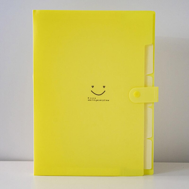 Stalo organizavimo priedas Daugiasluoksnis A4 formato failų tvarkyklės rinkinys, skirtas biuro kelionėms Smile Face Design Dokumentų rinkimas popieriui