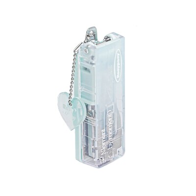 Мини сладък телбод Моден прозрачен преливащ цвят канцеларски телбод с висулка Преносим книговезки инструмент Ученически консумативи