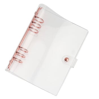 Rose Gold Handbook Portable Transparent Binder Κάλυμμα με χαλαρά φύλλα The Notebook Soft Journal PVC Διακοσμητικά μαξιλαράκια μαθητών