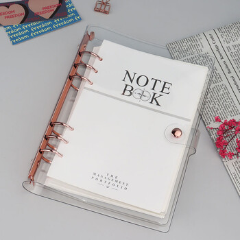 Rose Gold Handbook Portable Transparent Binder Κάλυμμα με χαλαρά φύλλα The Notebook Soft Journal PVC Διακοσμητικά μαξιλαράκια μαθητών