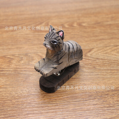 Mielas kūrybingas rankų darbo medžio drožyba 3D gyvūnas flamingo segiklis Mini medžio segiklis Siųsti kabės Biuro mokymasis Darbastalio dekoravimas