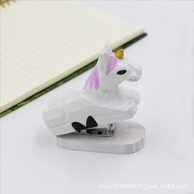 Mielas kūrybingas rankų darbo medžio drožyba 3D gyvūnas flamingo segiklis Mini medžio segiklis Siųsti kabės Biuro mokymasis Darbastalio dekoravimas